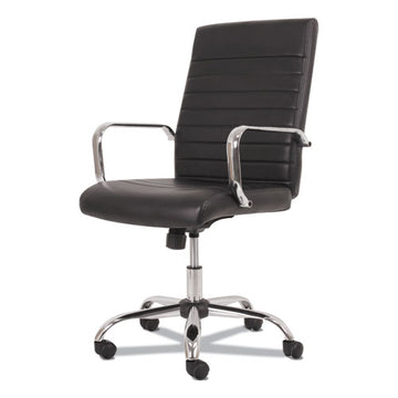 Sadie™ 5-eleven Mid-back Executive Chair, Supports Up To 250 Lb, 17.1" To 20" Seat Height, Black Seat-back, Chrome Base freeshipping - TVN Wholesale